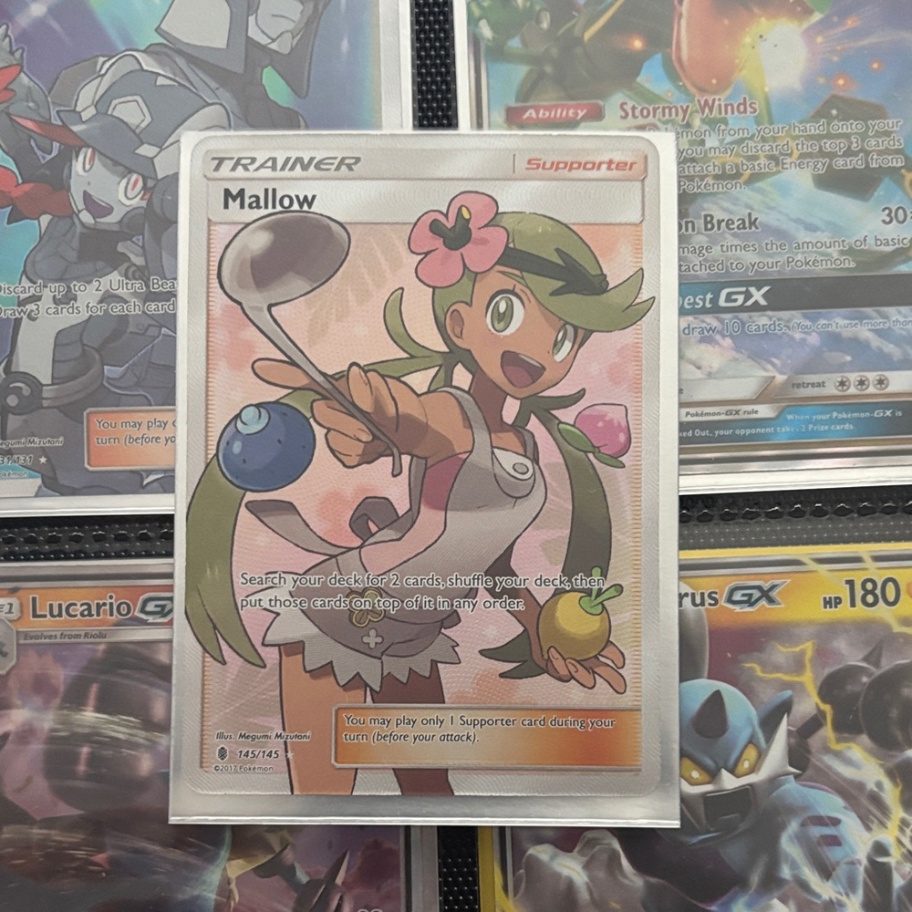 Pokemon Trainer Card with Mallow - Green and Pink